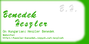 benedek heszler business card